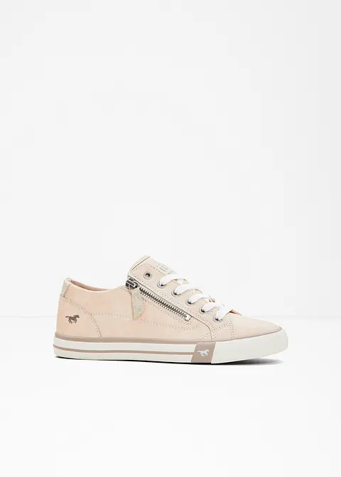 Mustang Sneaker mit Reißverschluss in rosa von vorne - Mustang