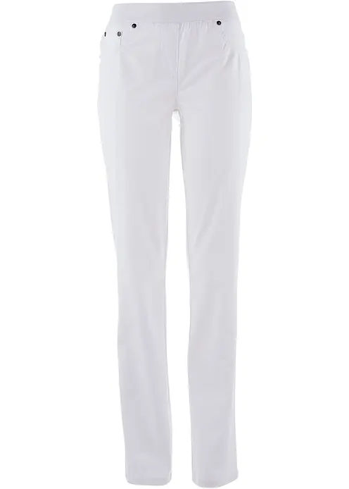 Twill Treggings aus elastischem Baumwoll-Mix in weiß von vorne - bonprix
