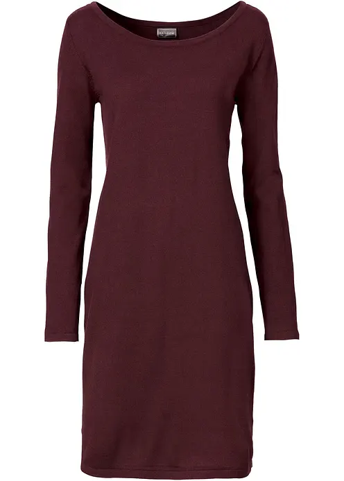 Strickkleid mit legerem Schnitt in rot von vorne - bonprix