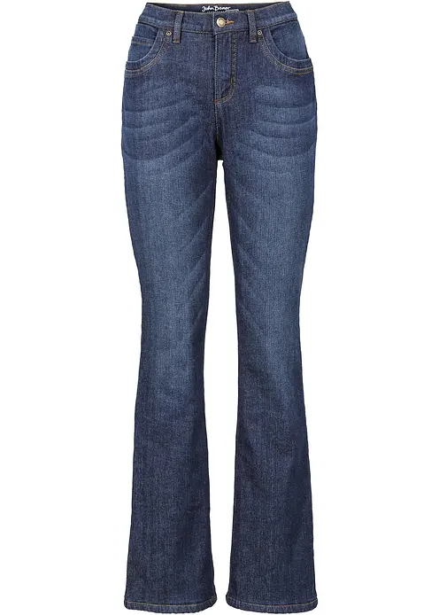 Bootcut-Jeans High Waist, Thermo in blau von vorne - bonprix