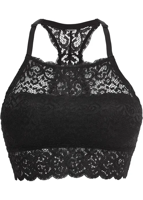 Racerback Bustier in schwarz von vorne - bonprix