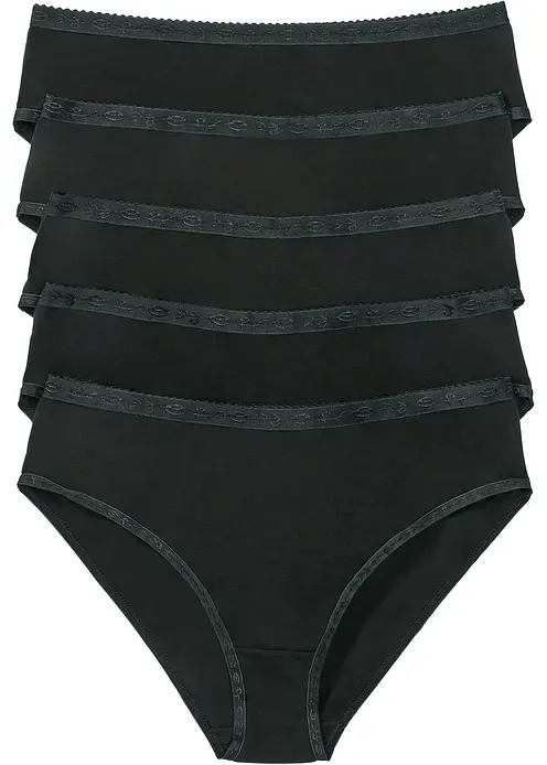Maxislip (5er Pack) in schwarz von vorne - bonprix