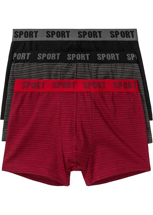 Boxershorts eng mit Baumwolle (3er Pack) in rot von vorne - bonprix