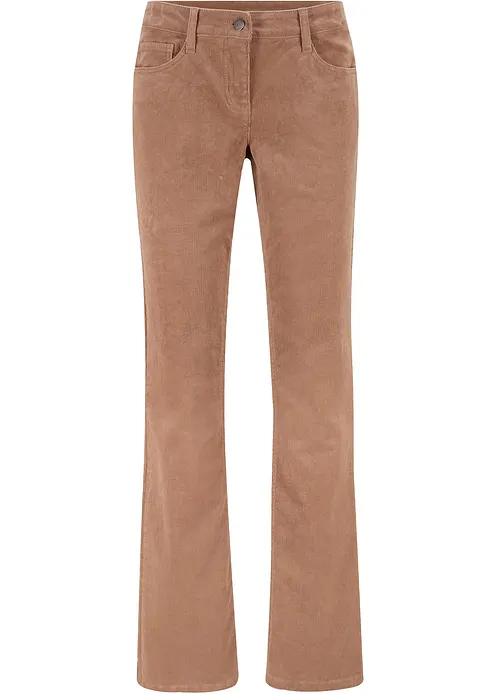 Stretch-Cordhose, Bootcut in braun von vorne - bonprix