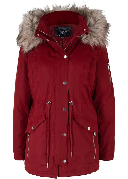 Warmer Parka, gefüttert in rot von vorne - bonprix