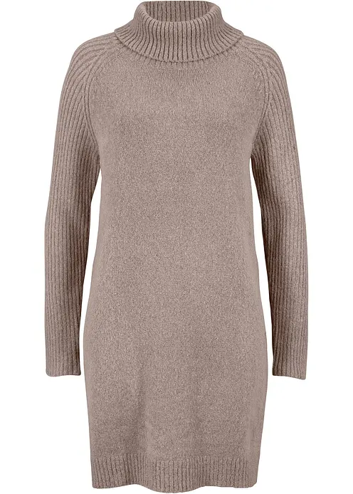 Longpullover mit Rollkragen in braun von vorne - bonprix