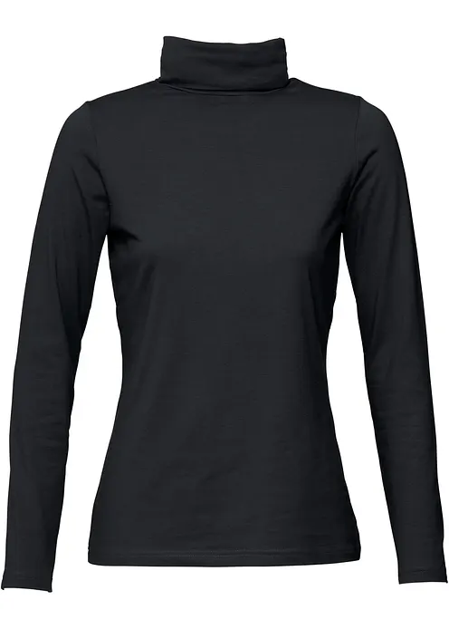 Langarmshirt mit  reiner Bio-Baumwolle in schwarz - bonprix