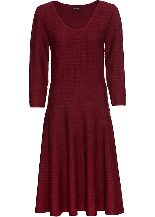 Strickkleid aus fließendem Viskose-Mix in rot von vorne - bonprix