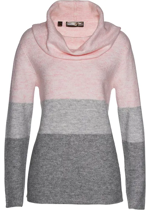 Rollkragenpullover in rosa von vorne - bonprix