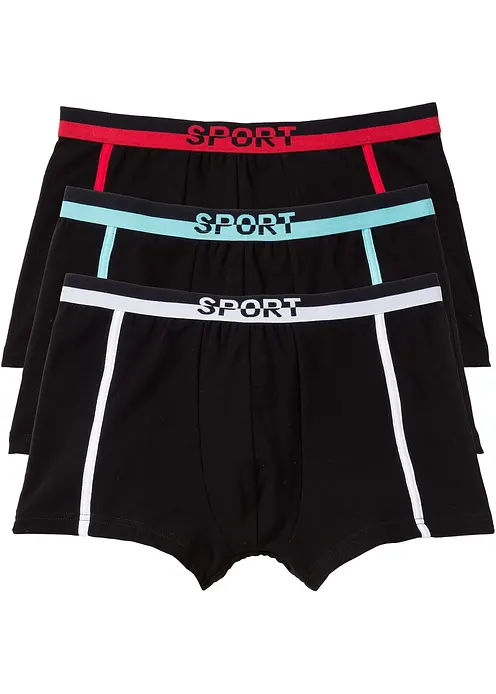 Boxershorts eng mit Baumwolle (3er Pack) in schwarz - bonprix