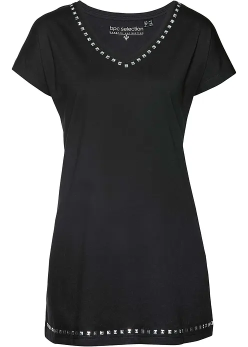 Longshirt in schwarz von vorne - bonprix