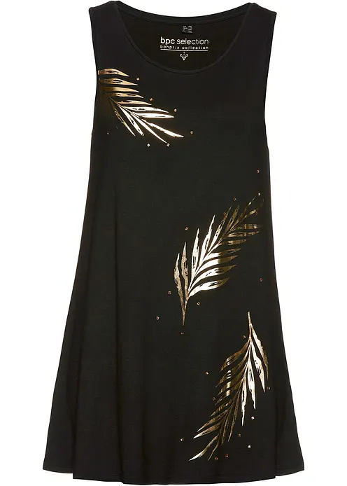 Long-Top in schwarz von vorne - bonprix