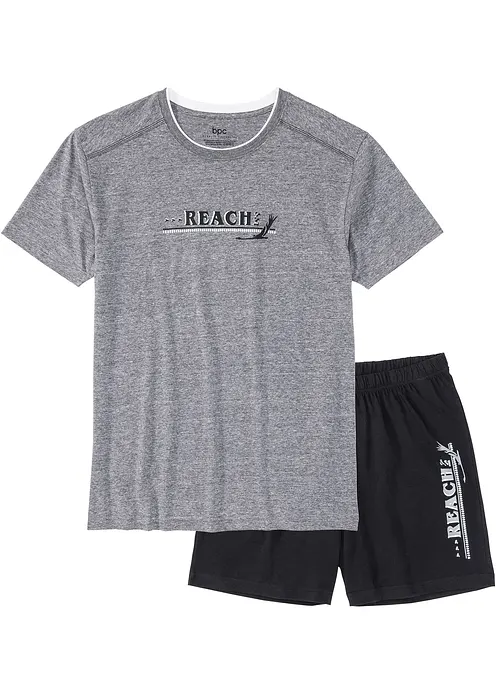 Shorty mit weicher Baumwolle in grau von vorne - bonprix