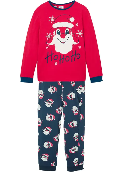 Kinder Pyjama (2-tlg. Set) in blau von vorne - bonprix