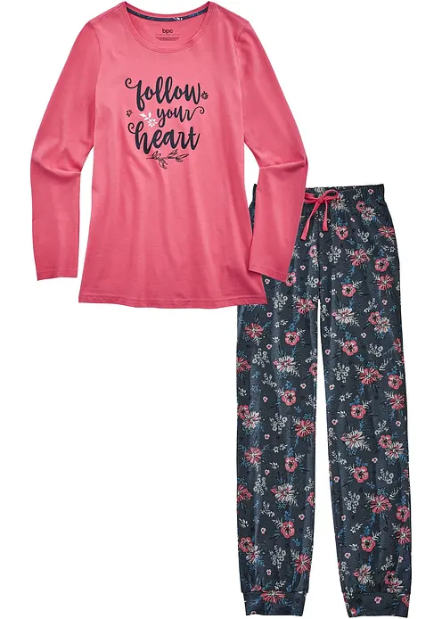 Pyjama in rosa von vorne - bonprix