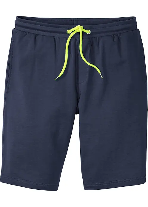Sweat-Bermuda aus reiner Baumwolle in blau von vorne - bonprix