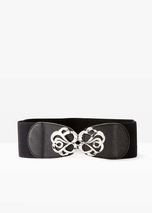 Stretchgürtel in schwarz von vorne - bonprix