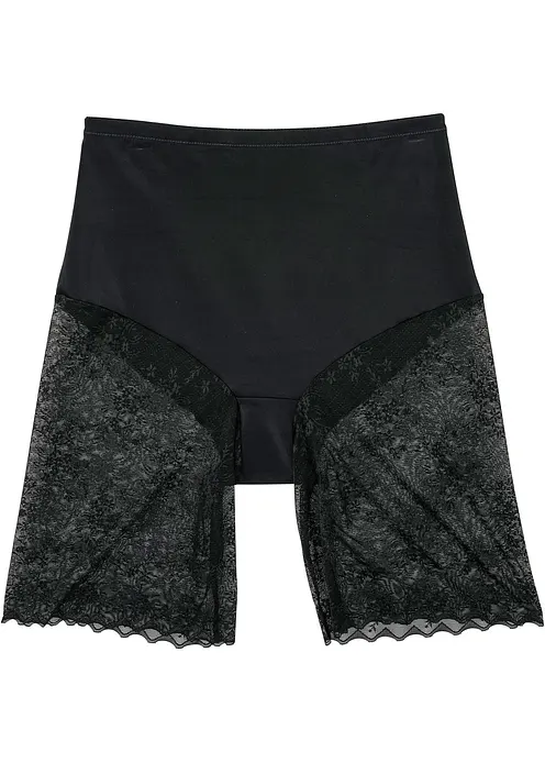 Shape Hose mit Spitze und mittlerer Formkraft in schwarz von vorne - bonprix