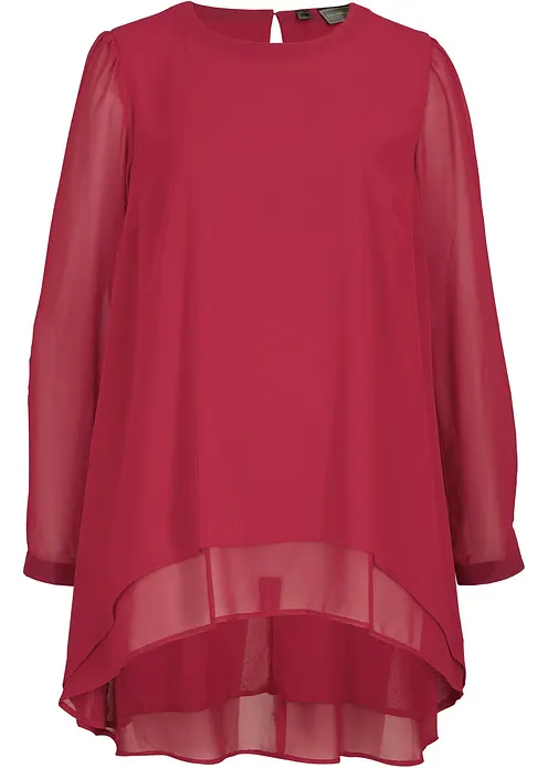 Vokuhila Long-Tunika in rot von vorne - bonprix