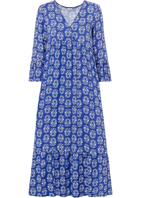 Kaftan-Kleid in blau von vorne - bonprix