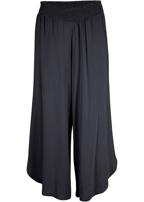 Wadenlange Culotte aus nachhaltiger Viskose in grau von vorne - bonprix