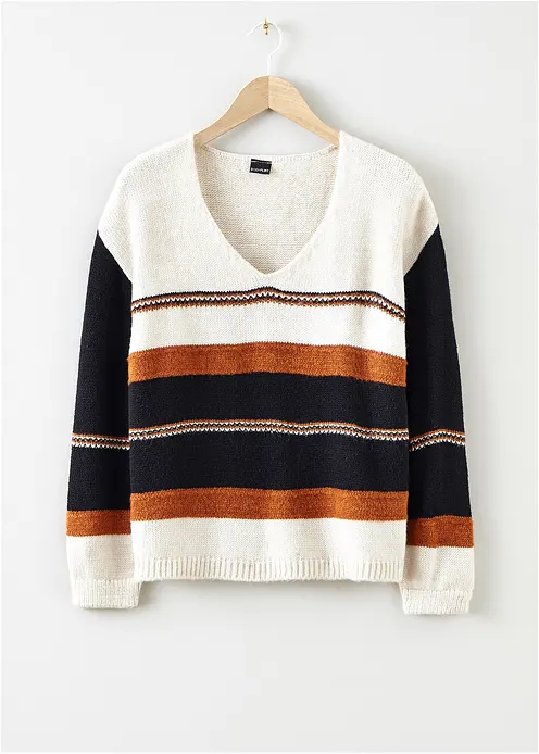 Pullover in beige von vorne - bonprix