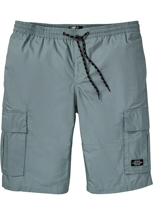 Schlupf-Cargo-Bermuda, Regular Fit in grau von vorne - bonprix