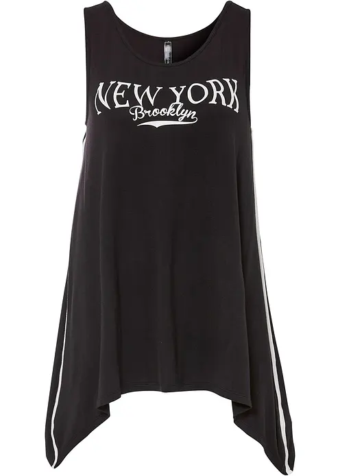 Long-Top aus softer Viskose in schwarz von vorne - bonprix