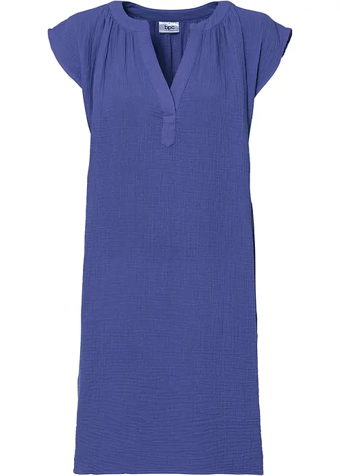 Minikleid aus reiner Baumwolle in lila von vorne - bonprix