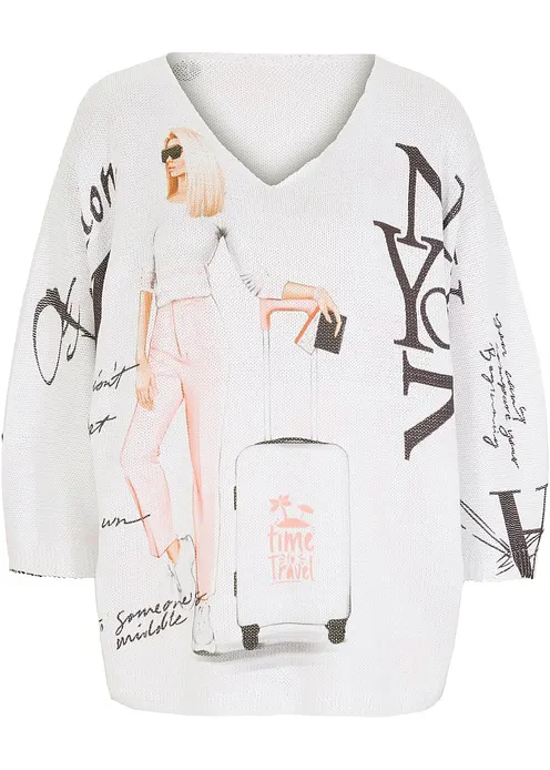 Pullover in weiß von vorne - bonprix