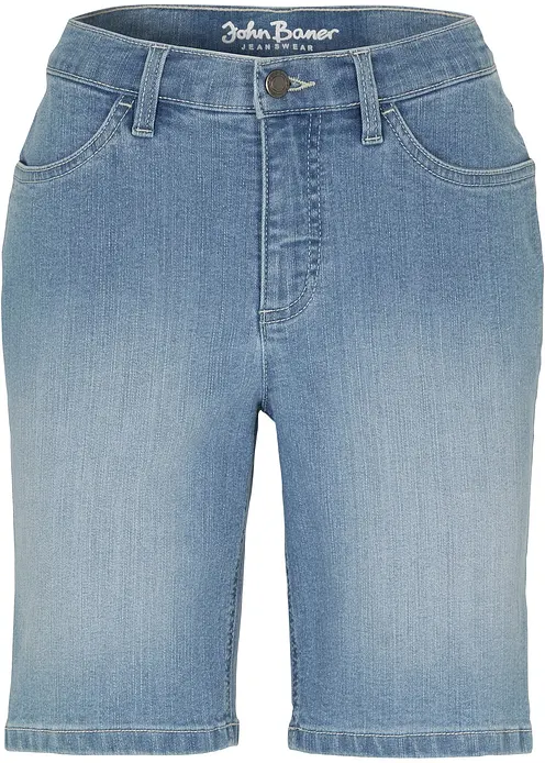 Jeans-Bermuda Mid Waist in blau von vorne - bonprix