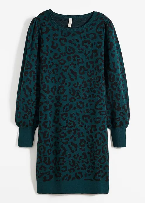 Strickkleid in grün von vorne - bonprix