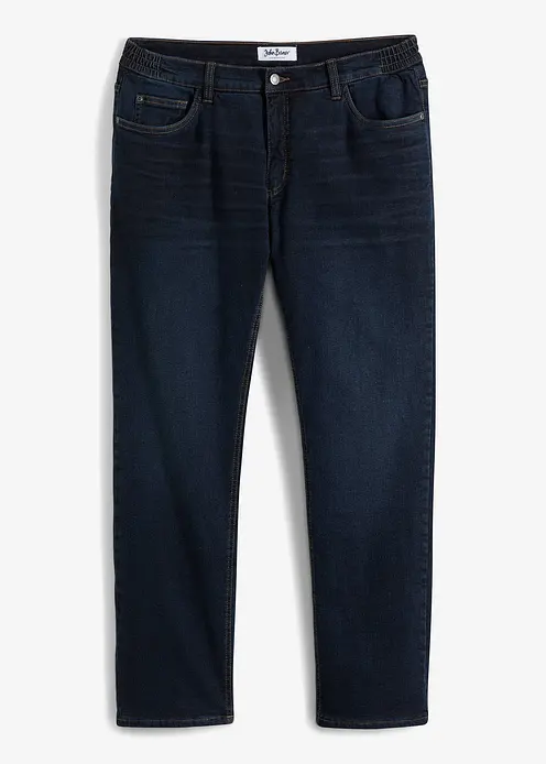Thermo Relaxed Fit Stretch-Jeans mit Komfortbund, Straight in blau von vorne - bonprix