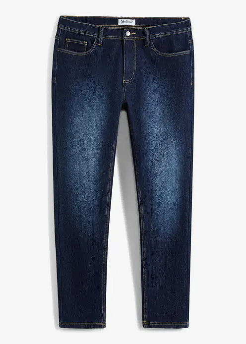 Thermo Regular Fit Stretch-Jeans mit wärmender Innenseite, Straight in blau von vorne - bonprix