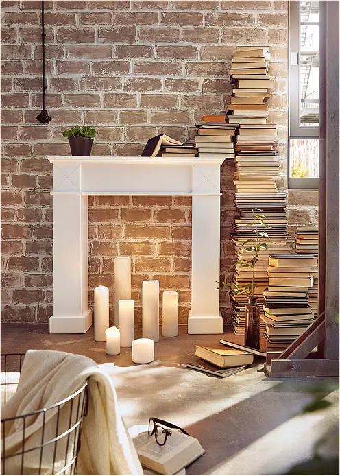 Kaminkonsole in weiß von vorne - bonprix