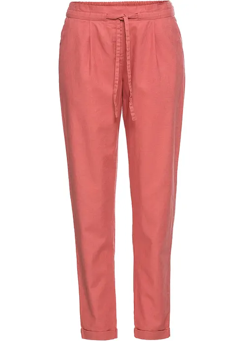 Leinenhose in rosa von vorne - bonprix