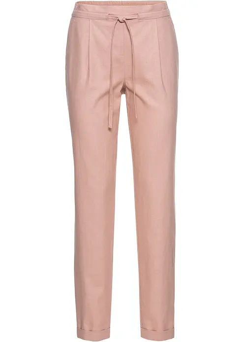 Leinenhose in rosa von vorne - bonprix
