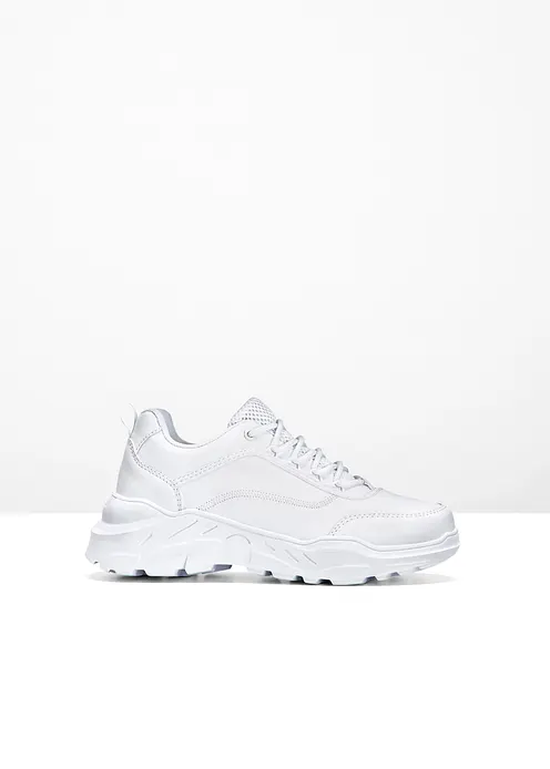 Chunky Sneaker mit leichter Sohle in weiß von vorne - bonprix