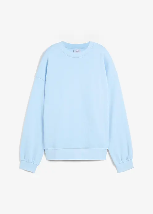 Oversize-Sweatshirt aus reiner Baumwolle in blau von vorne - bonprix