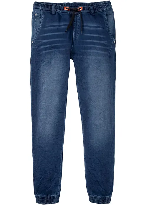 Regular Fit Jeans-Jogger mit Komfortbund, Straight in blau von vorne - bonprix