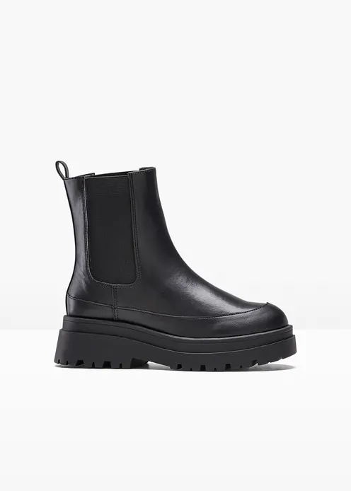Chelsea-Boots in schwarz von vorne - bonprix