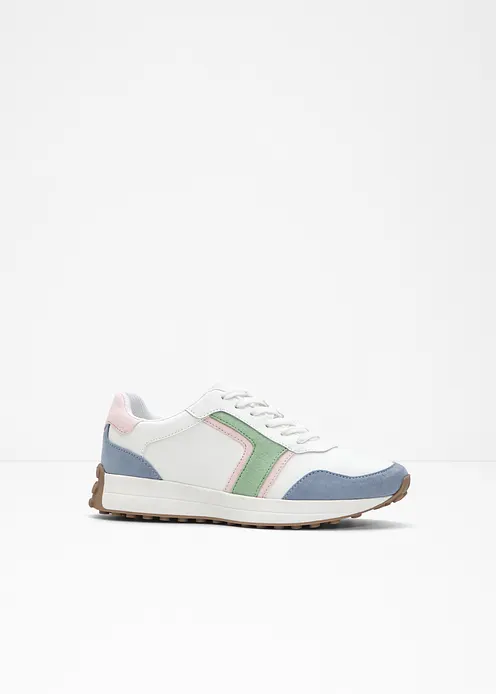 Sneaker mit Profilsohle in weiß von vorne - bonprix