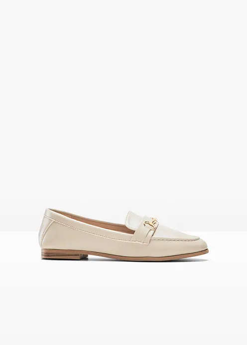 Loafer mit Schnalle in beige von vorne - bonprix
