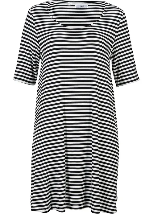 Tunika-Shirt aus Viskose-Mix in schwarz von vorne - bonprix