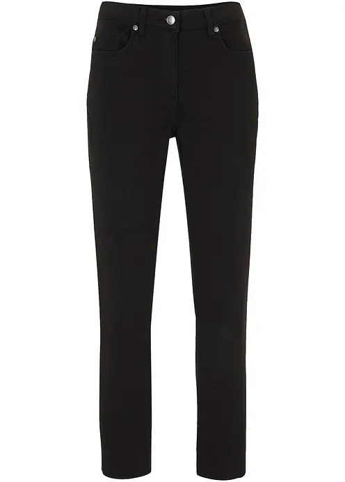 7/8-Hose, High Waist in schwarz von vorne - bonprix