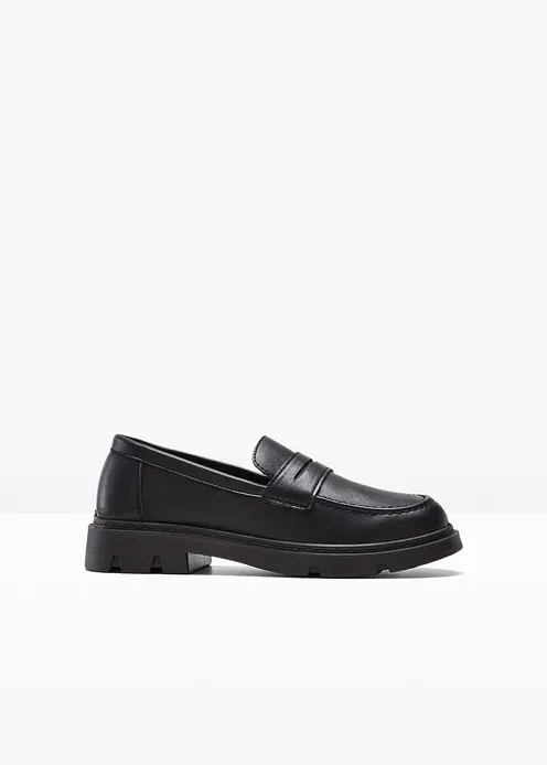 Chunky Loafer mit leichter Sohle in schwarz von vorne - bonprix