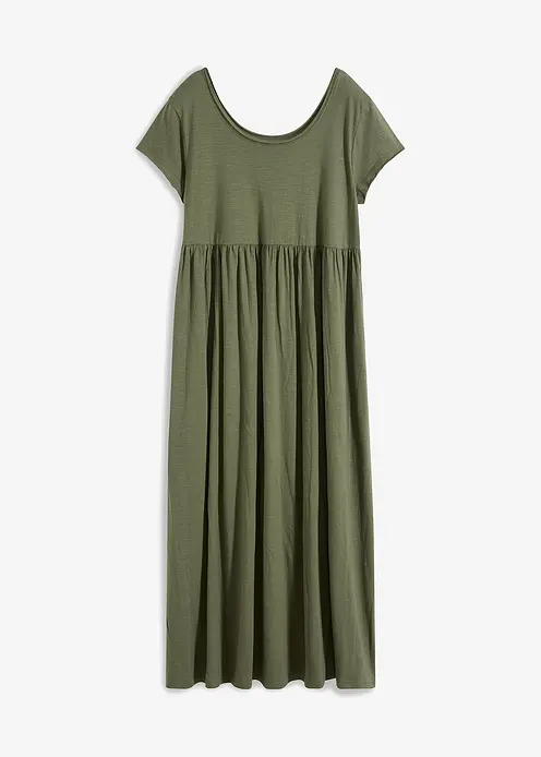 Midikleid aus reiner Bio-Baumwolle in grün von vorne - bonprix