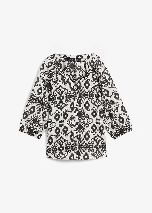Bluse aus Baumwolle in weiß von vorne - bonprix