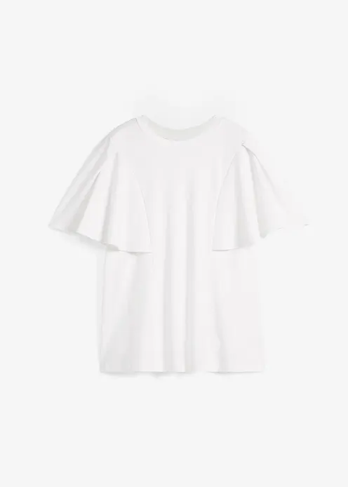 Shirt mit Cape-Sleeves in weiß von vorne - bonprix