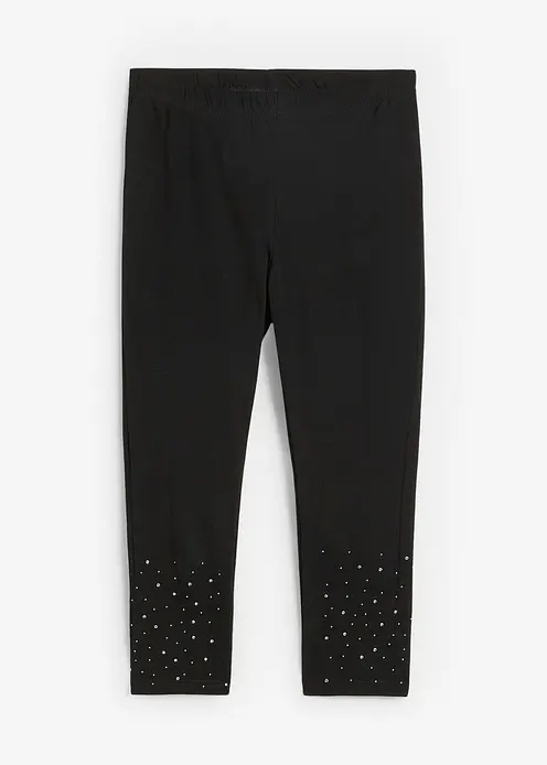 Capri-Leggings aus Baumwoll-mix in schwarz von vorne - bonprix
